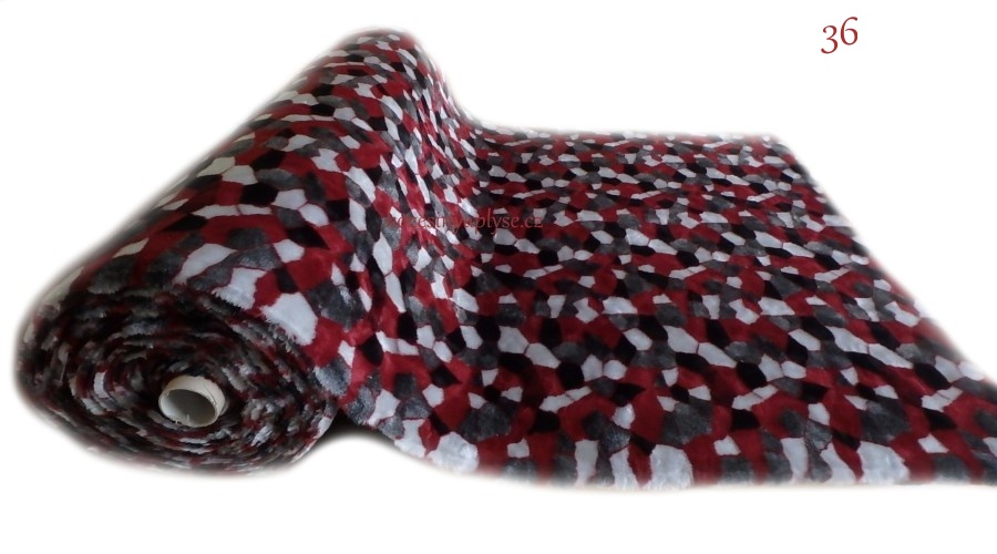 Leskymo, vínová, vzor mapy, šíře 150 cm