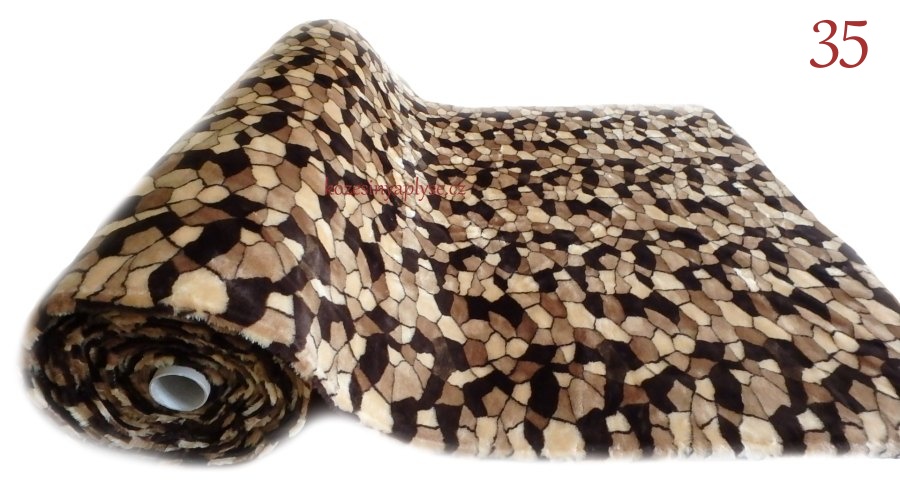 Leskymo, hnědá, vzor mapy, šíře 150 cm