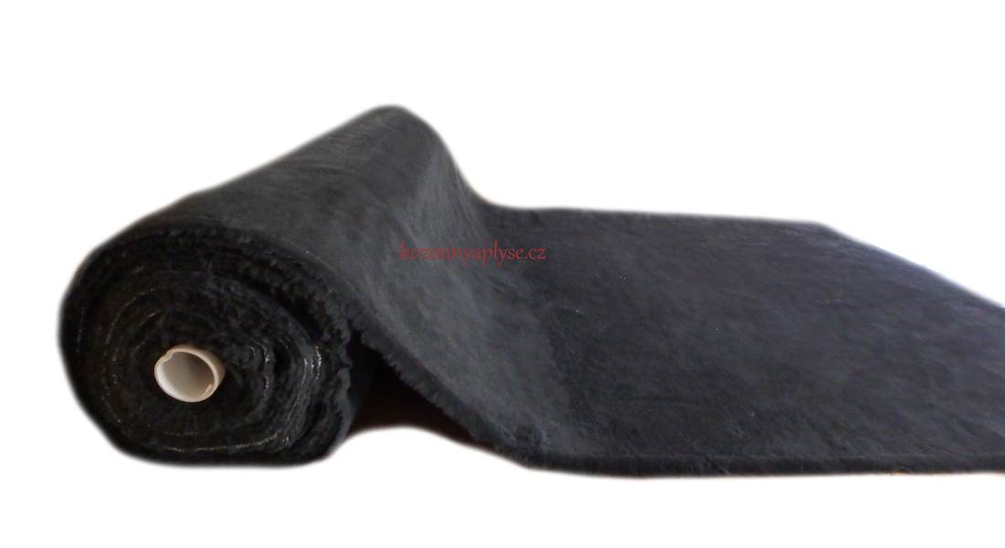 Plyš černá NERO 902, zateplovací, šíře 150cm