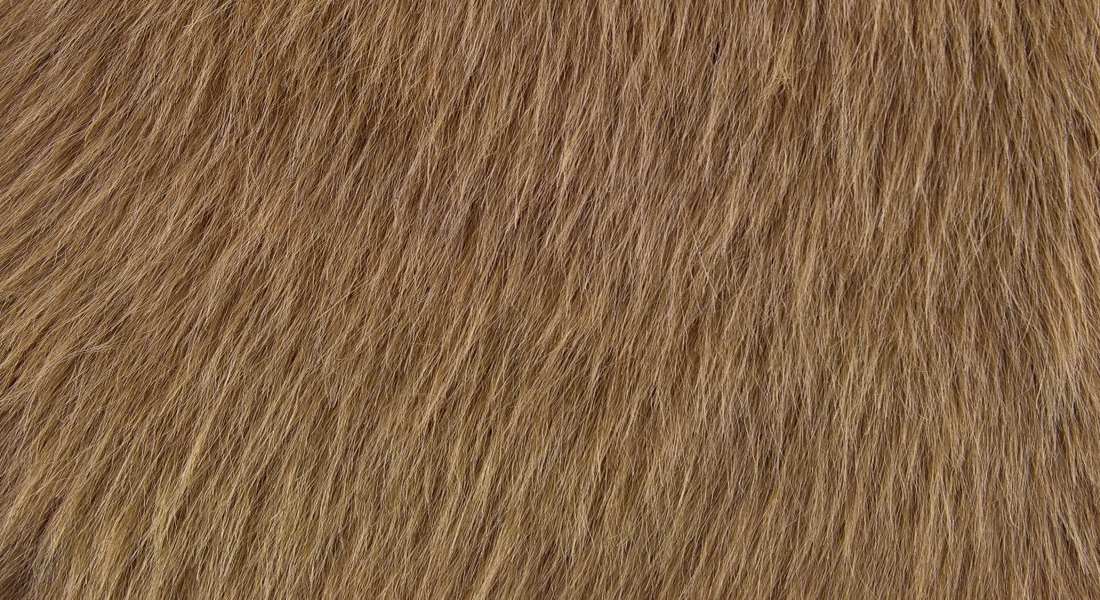 Umělá kožešina, písková, vlas 60 mm, šíře 150, metráž