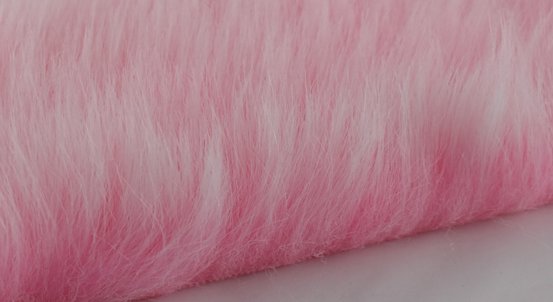 Umělá kožešina, růžová MARSHMALLOW, vlas 50 mm, šíře 150, metráž