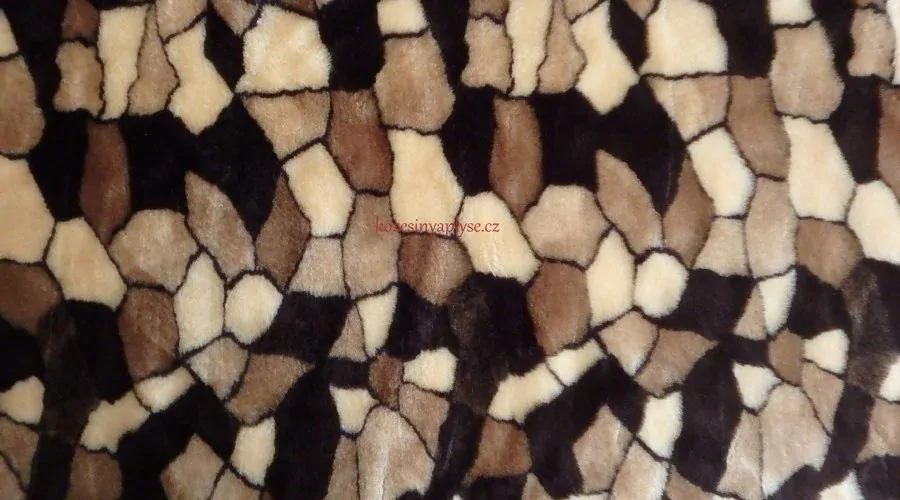 Leskymo, hnědá, vzor mapy, šíře 150 cm