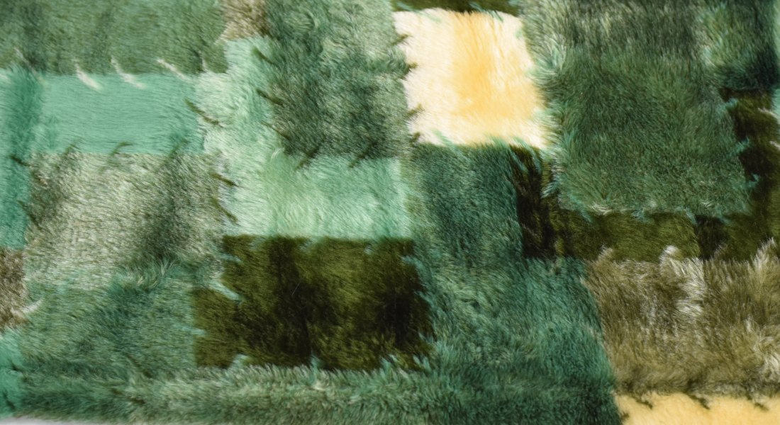 Leskymo, zelené, vzor kostky, šíře 160 cm