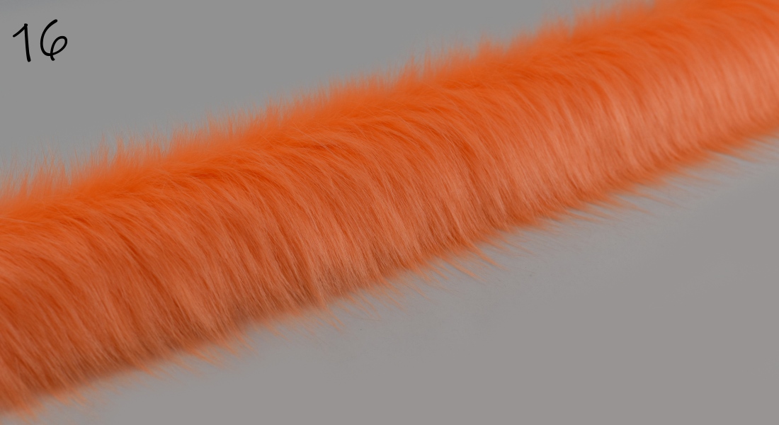Kožešinový lem, oranžová-pomerančová vlas 60 mm