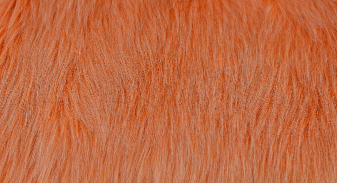 Umělá kožešina,světlejší oranžová, šíře 150, vlas 60 mm, metráž