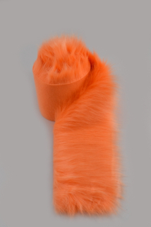 Kožešinový lem, oranžová-pomerančová vlas 60 mm